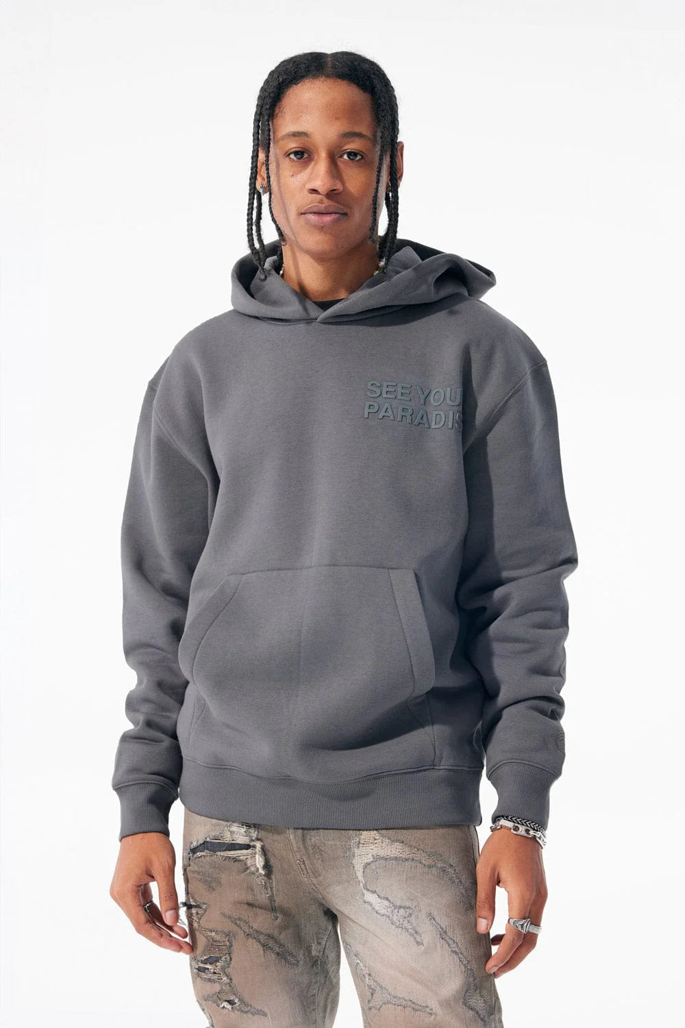 PARADISE TONAL PULLOVER HOODIE (CHARCOAL)