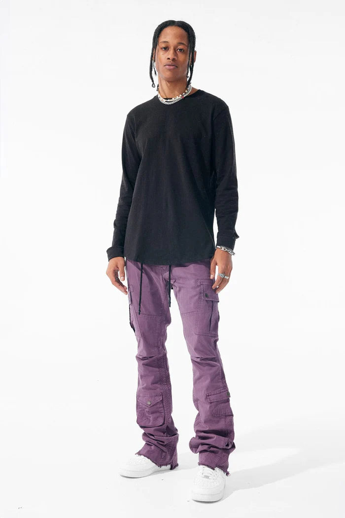 SEAN STACKED - AVIATION CARGO PANTS (DEEP MAUVE)