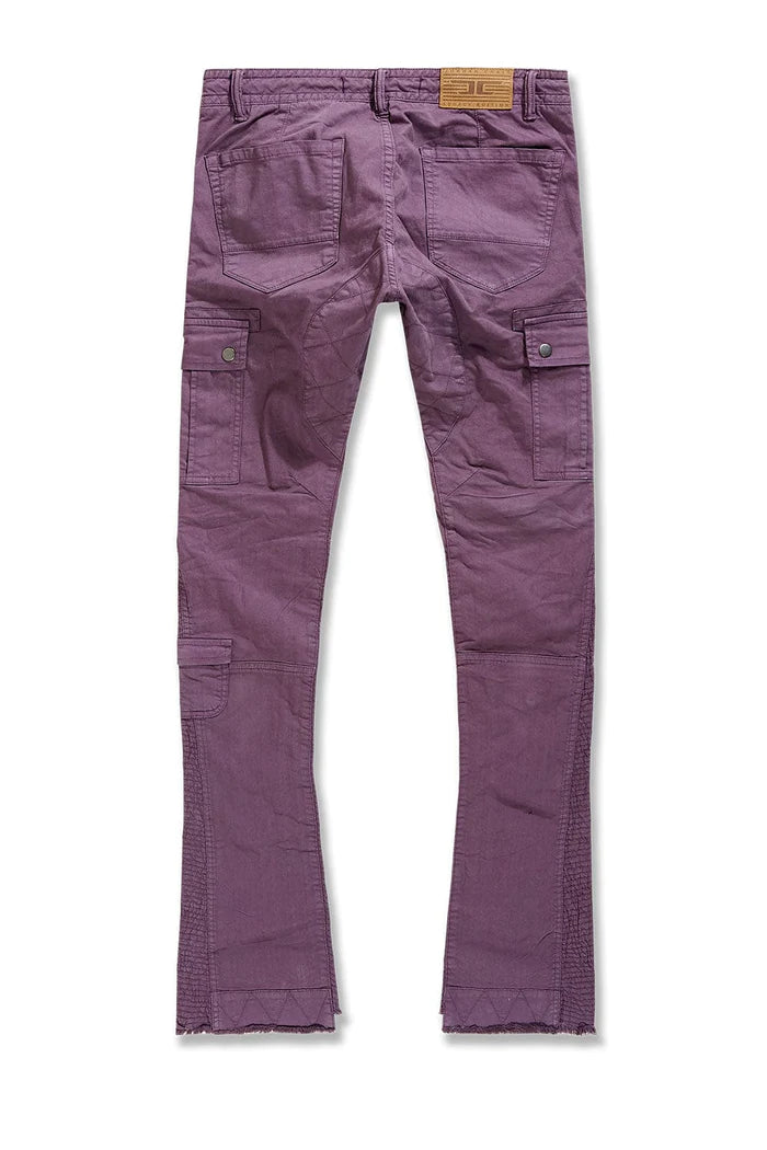 SEAN STACKED - AVIATION CARGO PANTS (DEEP MAUVE)