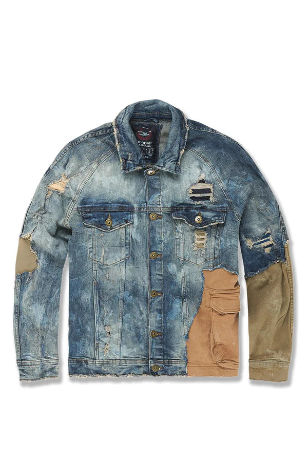 BIG MEN'S AMBITION DENIM TRUCKER JACKET (DESERT STORM)