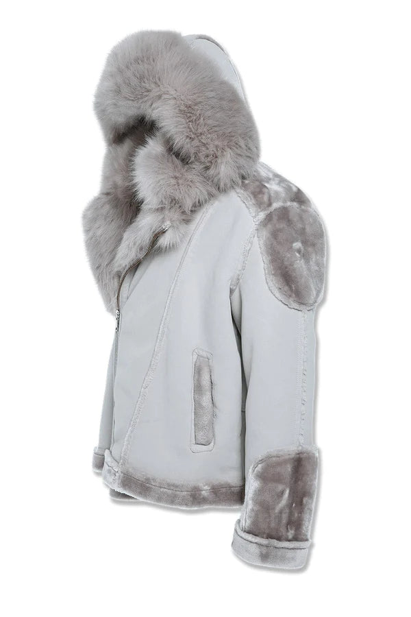 BIG MEN'S EL JEFE SHEARLING MOTO JACKET (ARCTIC WOLF)