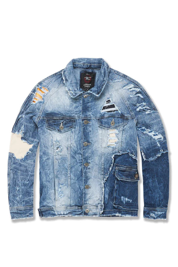 BIG MEN'S AMBITION DENIM TRUCKER JACKET (AGED WASH)