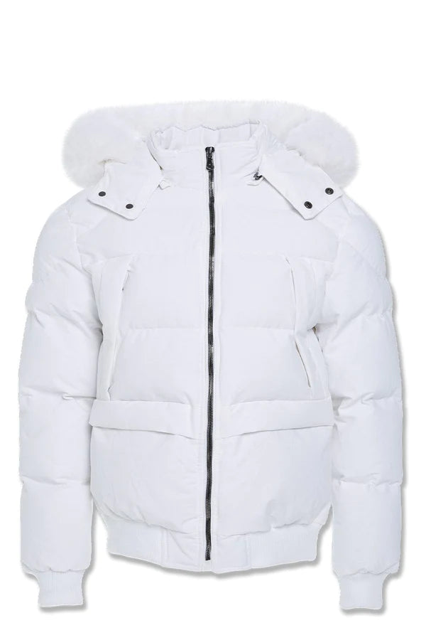 BIG MEN'S CROSS BAY BOMBER JACKET (WHITE)