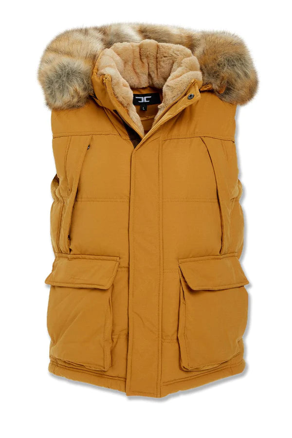 Fur lined puffer vest hotsell