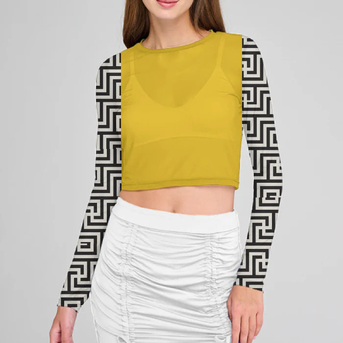 All-Over Print Women's Mesh Crop Top